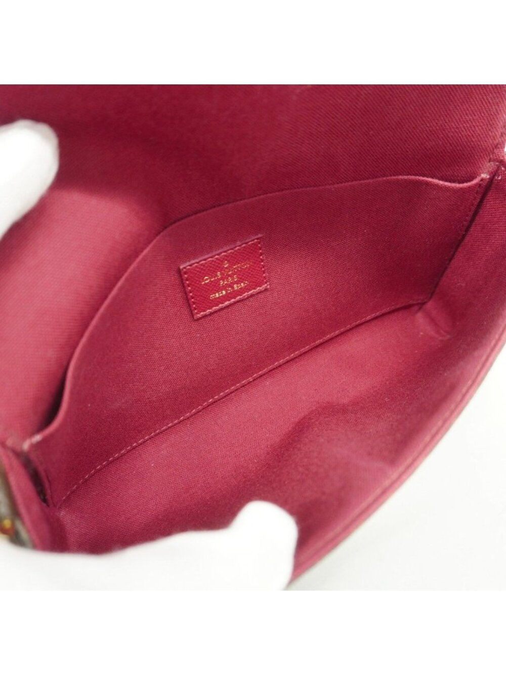Louis Vuitton Shoulder Wallet Monogram Pochette Felicity Brown Fuchsia - Picture 9 of 10